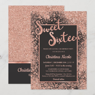 Convites Cinza Dourada 16, Trendy Glitter