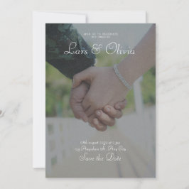 Convites Cinza e Casamento de Textura de Papel Minimalista