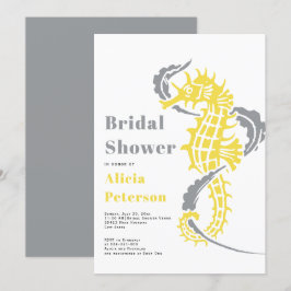 Convites Cinza e chá de panela amarelo da praia do mar