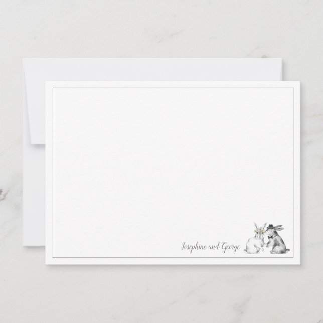 Convites Cinza e coelho branco (Frente)