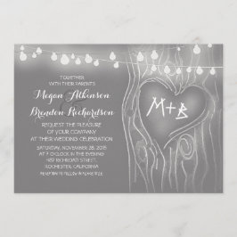 Convites Cinza elegante lamparina árvore casamento romântic