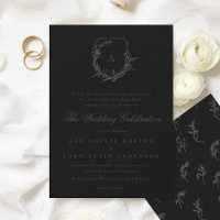 cinza escura clássica, crista de casamento preto m