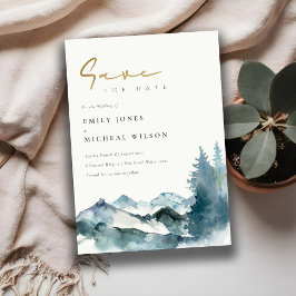 Convites Cinza Esmaga Montanhas Azuis Pino Salvar Data