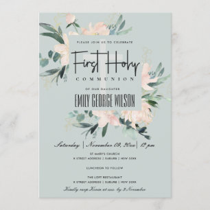 CONVITES CINZA FLORAL FLORAL FLORAL, COLOR DE ÁGUA PRIMEIRA