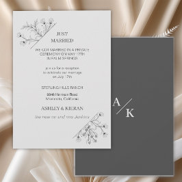 Convites Cinza Floral Moderna Elegante