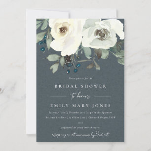 CONVITES CINZA IVORY WHITE FLORCOLOR WATERCOLOR CHÁ DE PANE