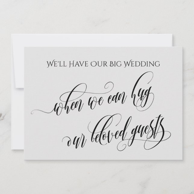 Convites Cinza Leve Quando Podemos Abraçar Você Adiou O Cas (Frente)