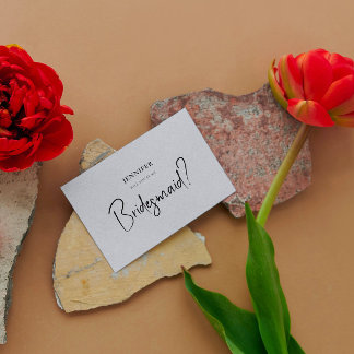 Convites Cinza Linen White Script Você Será Minha Porta-Pon