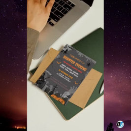 Convites Cinza Maluca Tema de Mansão Assaltada Festa de Hal