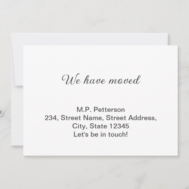 Convites cinza mínima que movemos para adicionar o nome e o (Frente)