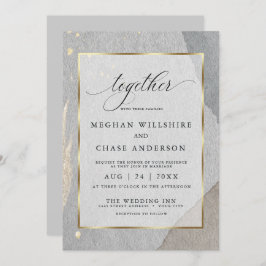 Convites Cinza Moderna Russa Aquarela