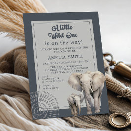 Convites Cinza Moderna Safari Chá de fraldas