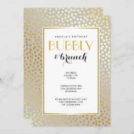 Convites Cinza moderno e ouro do teste padrão de bolinhas