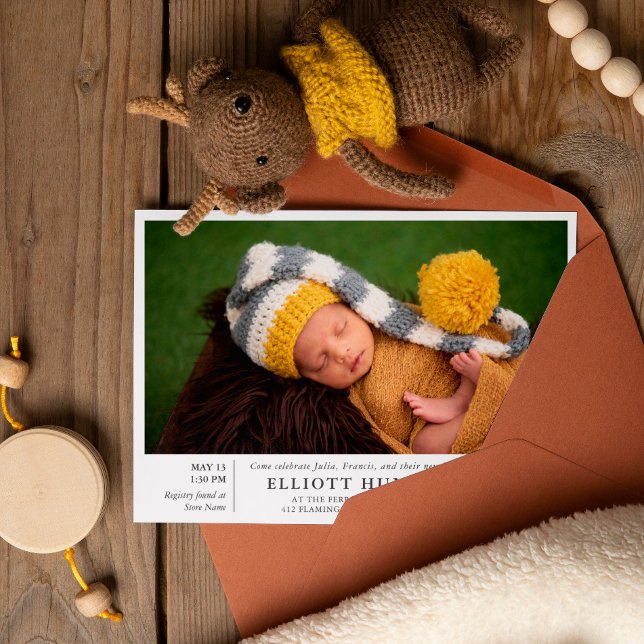 Convites Cinza Postar Sip de Fotografia do Chá de fraldas d (Criador carregado)