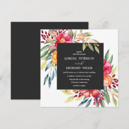 Convites Cinza quadrada russa de elEGANTE moderno pintado