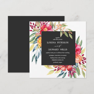 Convites Cinza quadrada russa de elEGANTE moderno pintado