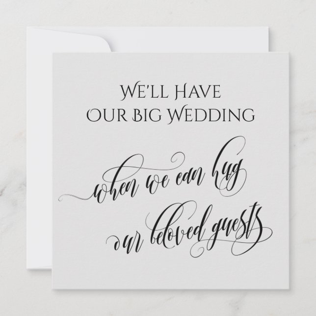 Convites Cinza Quando Podemos Abraçar Você Adiou O Casament (Frente)