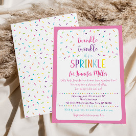 Convites Cinza Rosa Rainbow Girl Sprinkle
