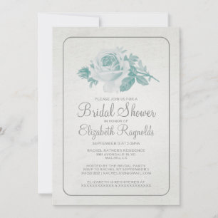 Convites Cinza Russo Floral/Chá de panela Flor