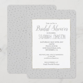 Convites Cinza Silver Confetti chá de panela