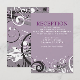 Convites CINZA SWIRLS Recepção de casamento judia