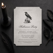 Cinza Vintage Gótico Corvo Caveira Adulto Hallowee