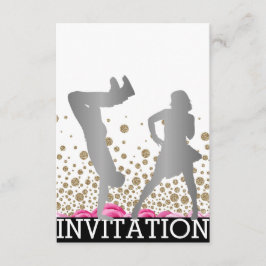 Convites Cinza Vip Hop da Break Dance School Dico Hip Hop