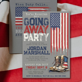 Convites Cinzas de Bandeiras de Botas Militares Saindo do F