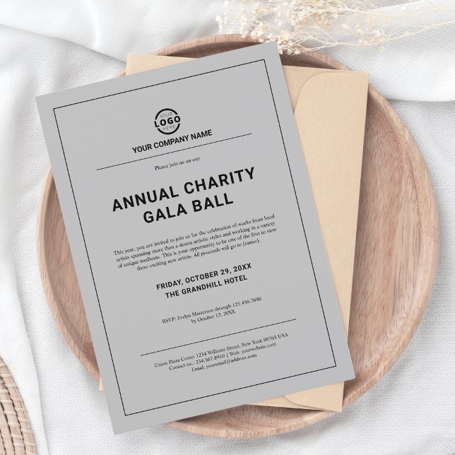 Convites Cinzas de Festas de Eventos Corporativos Personali (Criador carregado)