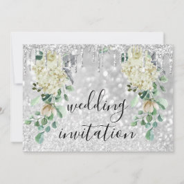 Convites Cinzas De Prata Derramam Casamento Verde De Casa D