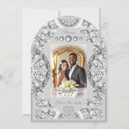 Convites Cinzas de rendas cerâmicas