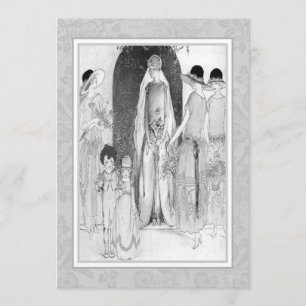 Convites Cinzas e branco nupciais do chá do partido do 192