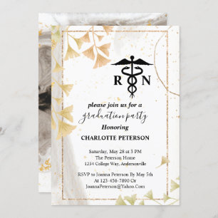 Convites Cinzas E Festas de formatura Douradas De Enfermei