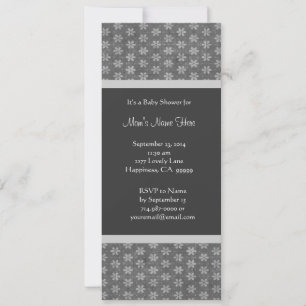 Convites Cinzas e Silver Damask Baby Shower
