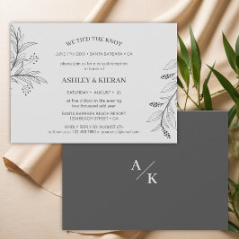 Convites Cinzas Florais Elegantes Nós ligamos a recepção do