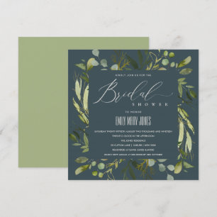 CONVITES CINZAS FOLIAGE WATERCOLOR CHÁ DE PANELA DE FOLIAG