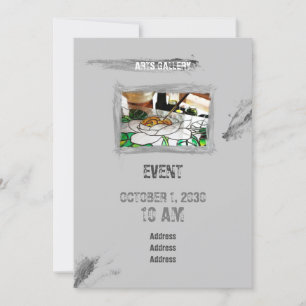 Convites Cinzas Impressionáveis Pinceladas Arrancam Arte D