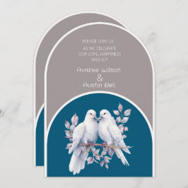 Convites Cinzas leves e anéis e arcos azuis oceânicos