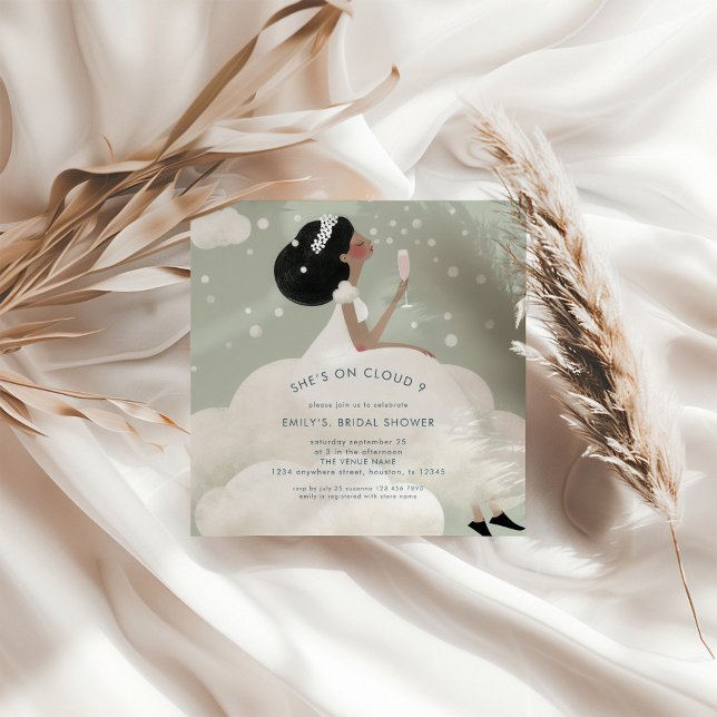 Convites Cinzas na Praça do Chá de panela Teal da Nuvem 9 (Criador carregado)