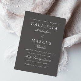 Convites Cinzas Simples e Elegantes e Casamento Branco