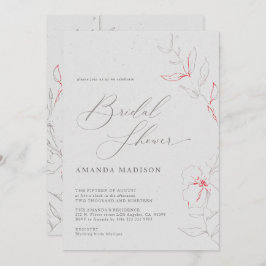 Convites Cinzas simples elegantes e Chá de panela de flores