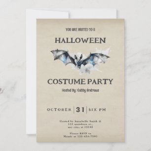 Convites Cinzas voadoras e Blue Bat Smoking Vintage Hallowe