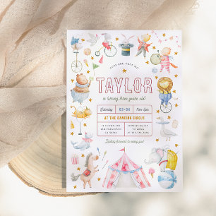 Convites Circo Animal Festa de aniversário de Carnaval de