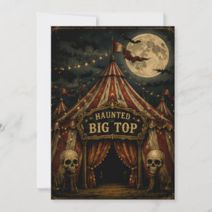 Convites Circo Assombrado Vintage Carnaval de Halloween
