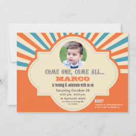 Convites Circo - Considerado| Foto personalizada| Aniversár