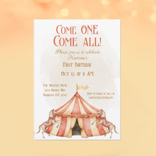 Convites Circo Whimsic Primeiro Aniversário