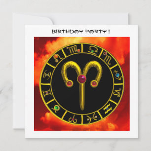 Convites Círculo ARIES RUBY, branco vermelho-claro