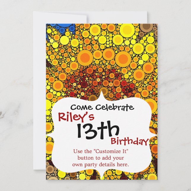 Convites Círculo Brilhante Impressão de Arte Digital do Mos (Frente)