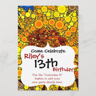 Convites Círculo Brilhante Impressão de Arte Digital do Mos