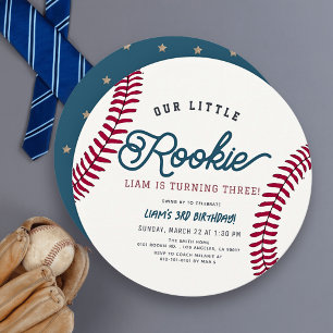 Convites Círculo de Aniversário de Menino de Beisebol Inici